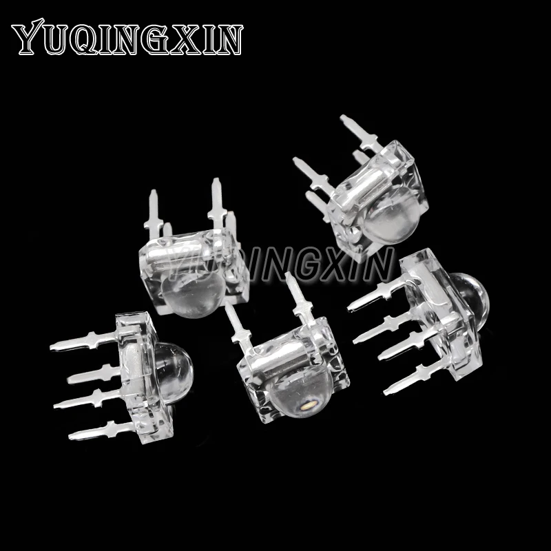 10pcs 5mm F5 Piranha LED White Red Green Yellow Amber Warm White Clear 5mm LED Light Emitting Diode 4-pins Diodes Brightness