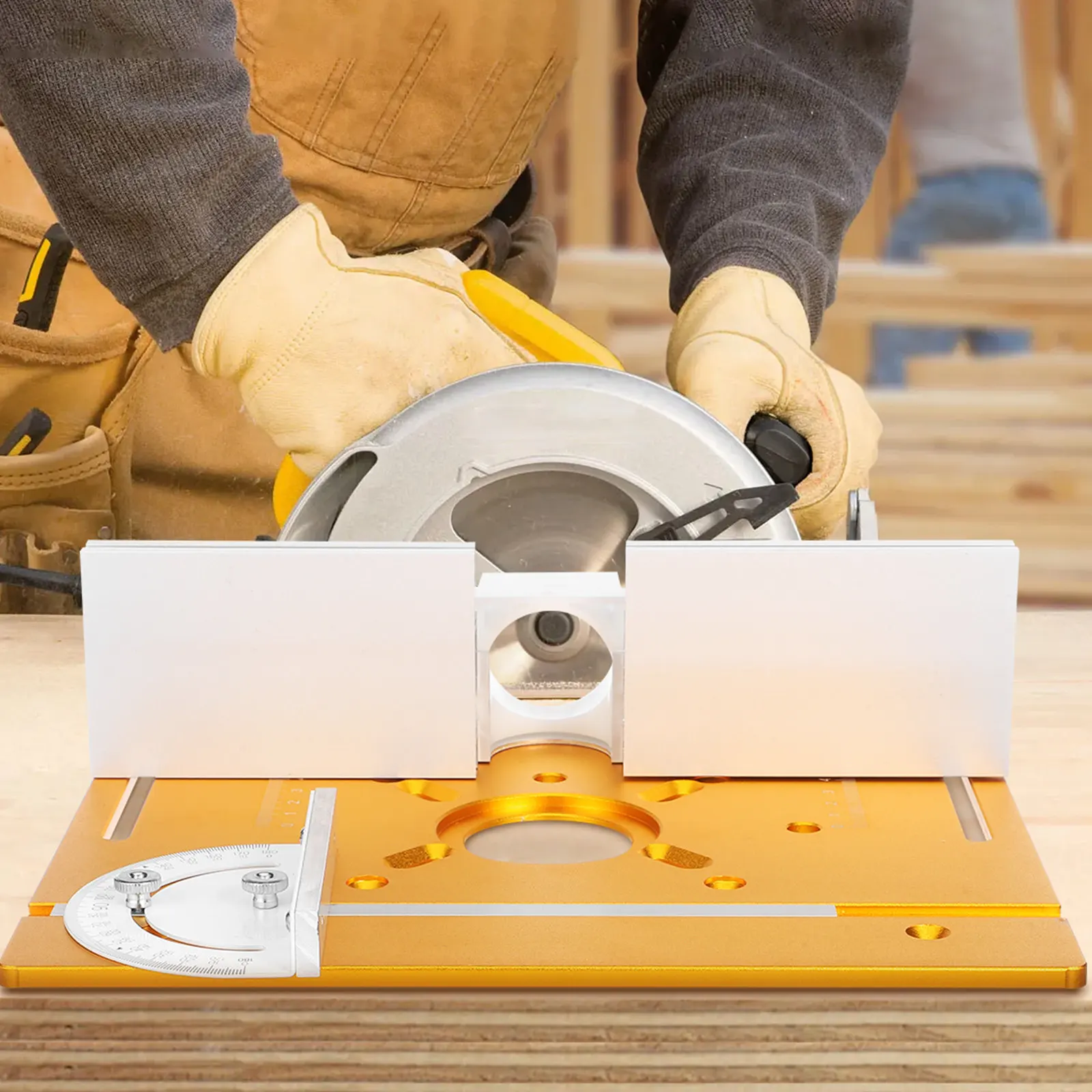 Aluminum Router Table Insert Plate Durable Aluminium Alloy Precise Measurement Fast Adjustments Universal Compatibility