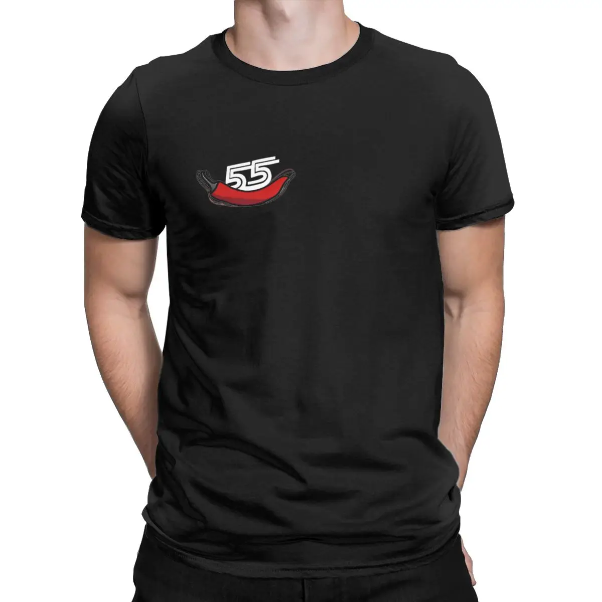 Men T-Shirts Carlos Sainz Chili Funny 100% Cotton Tees Short Sleeve Carlos Jr Sainz T Shirts Crew Neck Clothes Plus Size