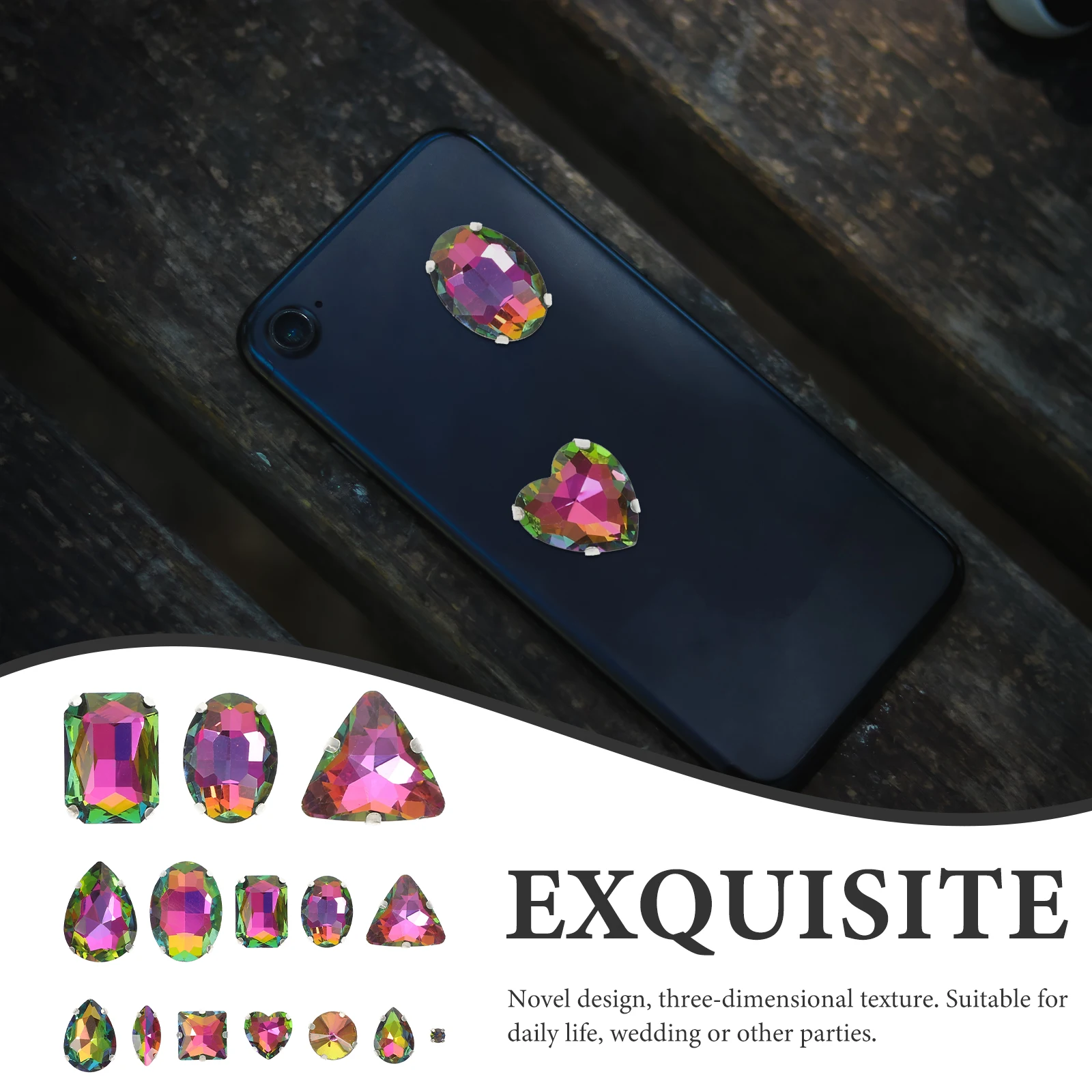 50pcs Claw Rhinestone Decorations Glitter Sew On Glass Rhinestones For Clothes Wedding Diy Phone Case Decor Materials