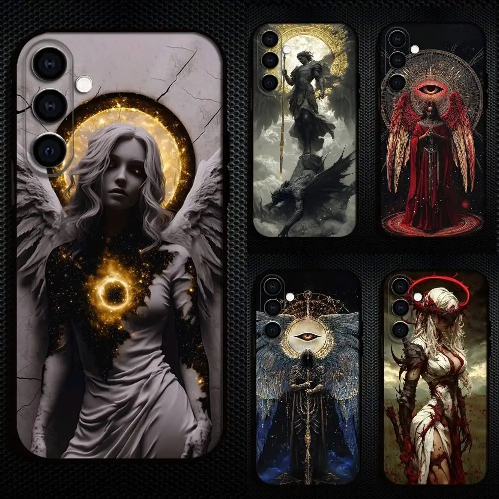 

The Evil Goddess And The Justice Phone Case For Samsung Galaxy A73,A72,A71,A70,A53,A52,A51,Others Soft Black Cover