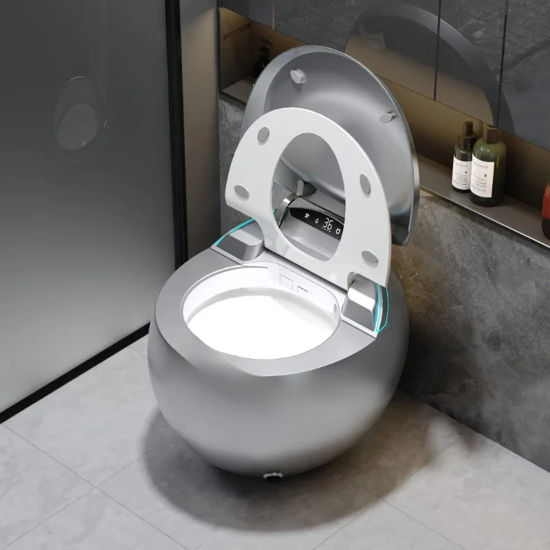 gray color egg shape automatic one piece toilet bowl bidet luxury floor mounted wc intelligent bathroom smart toilet