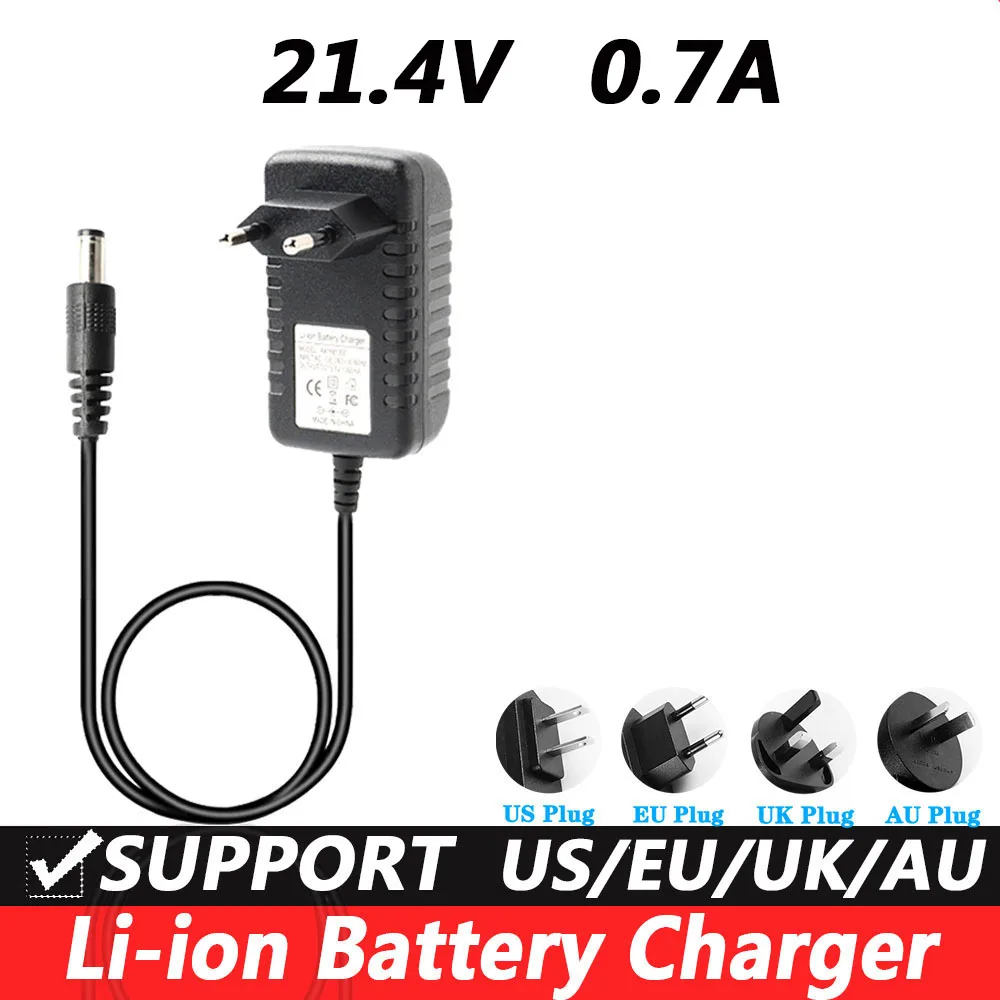 21.4V 0.7A Lithium Battery Charger DC 5.5*2.1MM DC Cable 1meters 110-220V Lithium Li-ion Battery Wall Charger