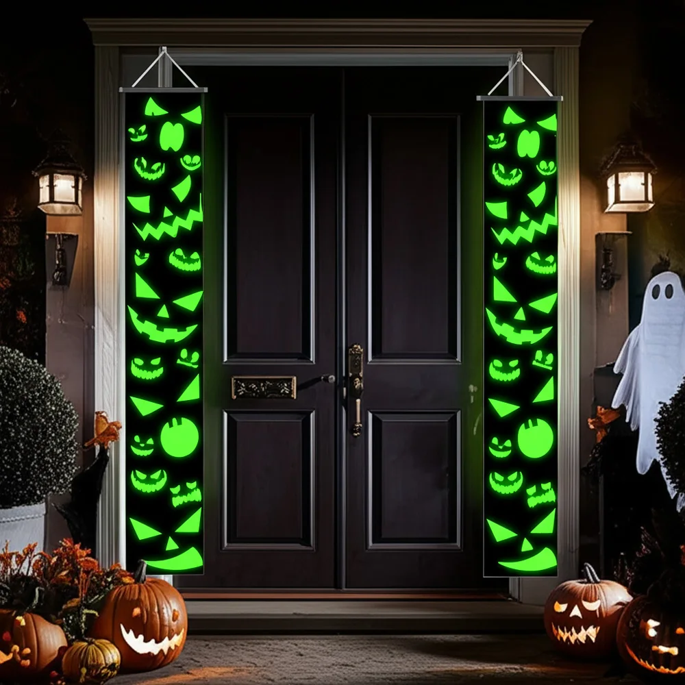 هالوين معلقة ستارة الباب راية الرعب زوجين ستارة الباب الطرف الديكور راية مسكون لوازم ديكورات منزلية #5