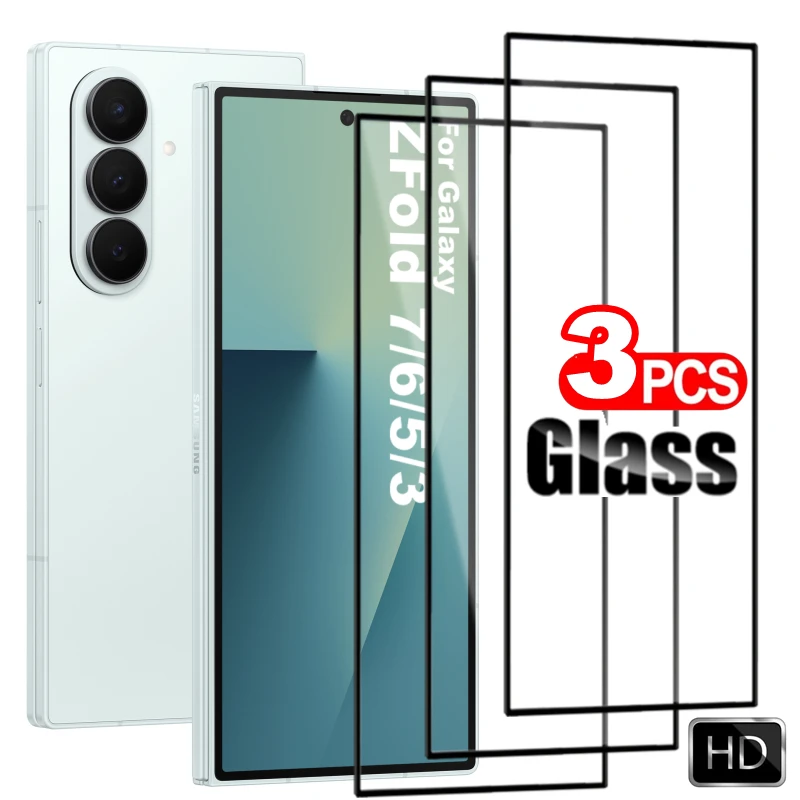 

1/2/3 шт. закаленное стекло для Samsung Galaxy Z Fold 7 6 5 3 5G HD прозрачная защитная пленка для экрана для Z Fold7 Fold6 Fold5 Защитное стекло