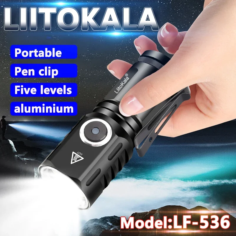 

LiitoKala LF-536 LF-535 LED White Laser Mini Flashlight 16340 700mAh Rechargeable Battery Dreamcast Portable