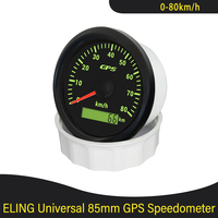 85mm (3 3/8'') GPS Speedometer Odometer 0-80km/h with 7 Color Backlights for Truck Boat Car Universal 12V 24V