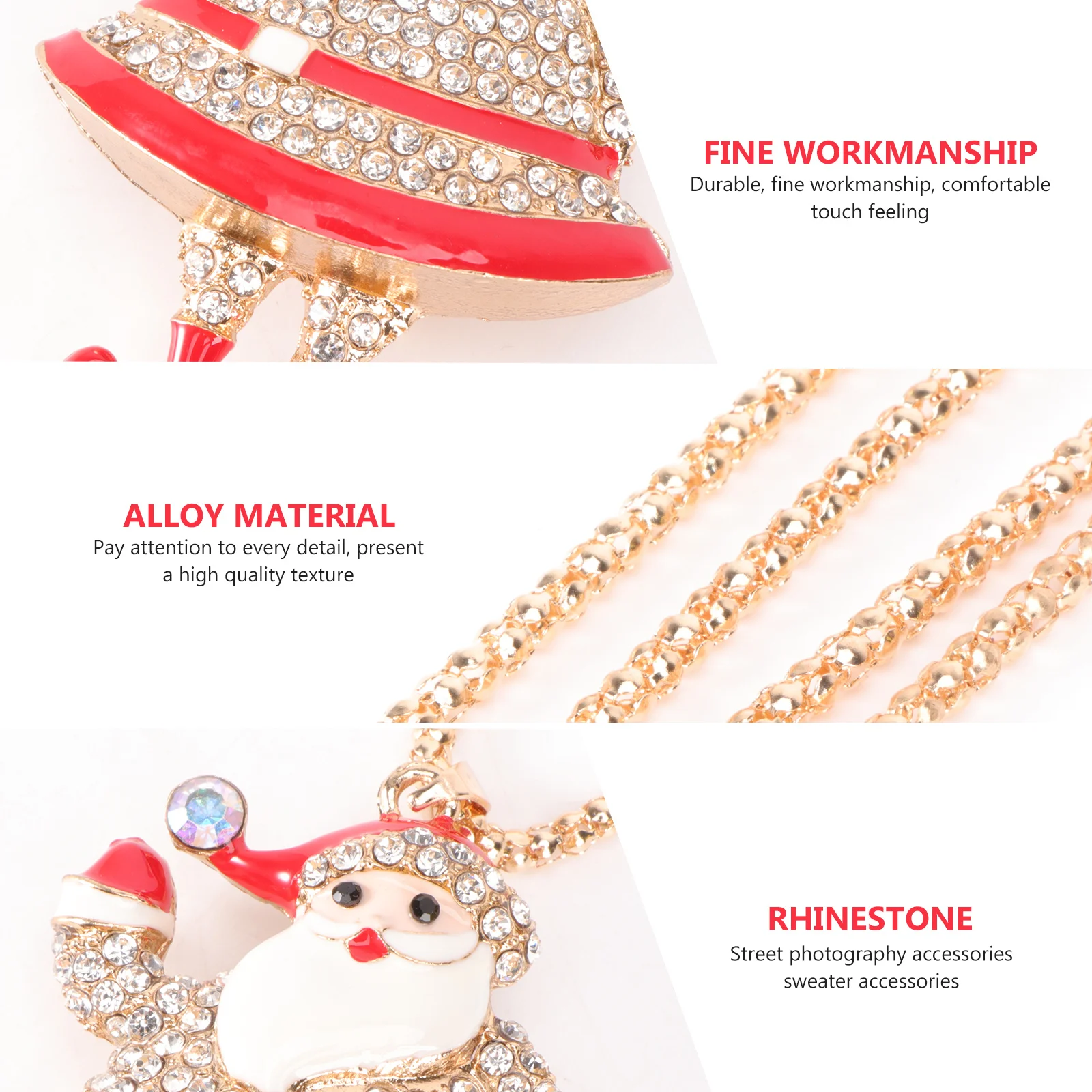 

1Pcs Santa Claus Necklace Christmas Sweater Pendant Fine Craftsmanship Party Occasion Jewelry for Ladies Christmas Necklace