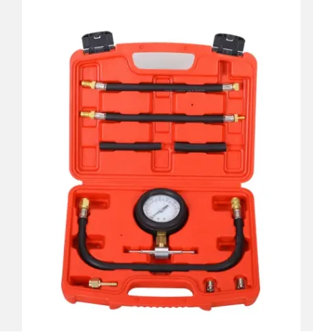 9PCS Petrol Gas Engine Cylinder Compressor Gauge Meter Test Motor Auto Pressure