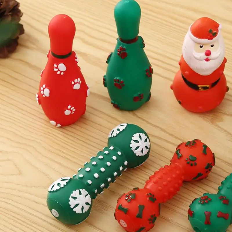 Hund Kau spielzeug Weihnachten Haustier Hund Quietschen Spielzeug Biss resistent Welpen Spielzeug Zähne Reinigung interaktive Hundes pielzeug Weihnachts geschenke für Haustier