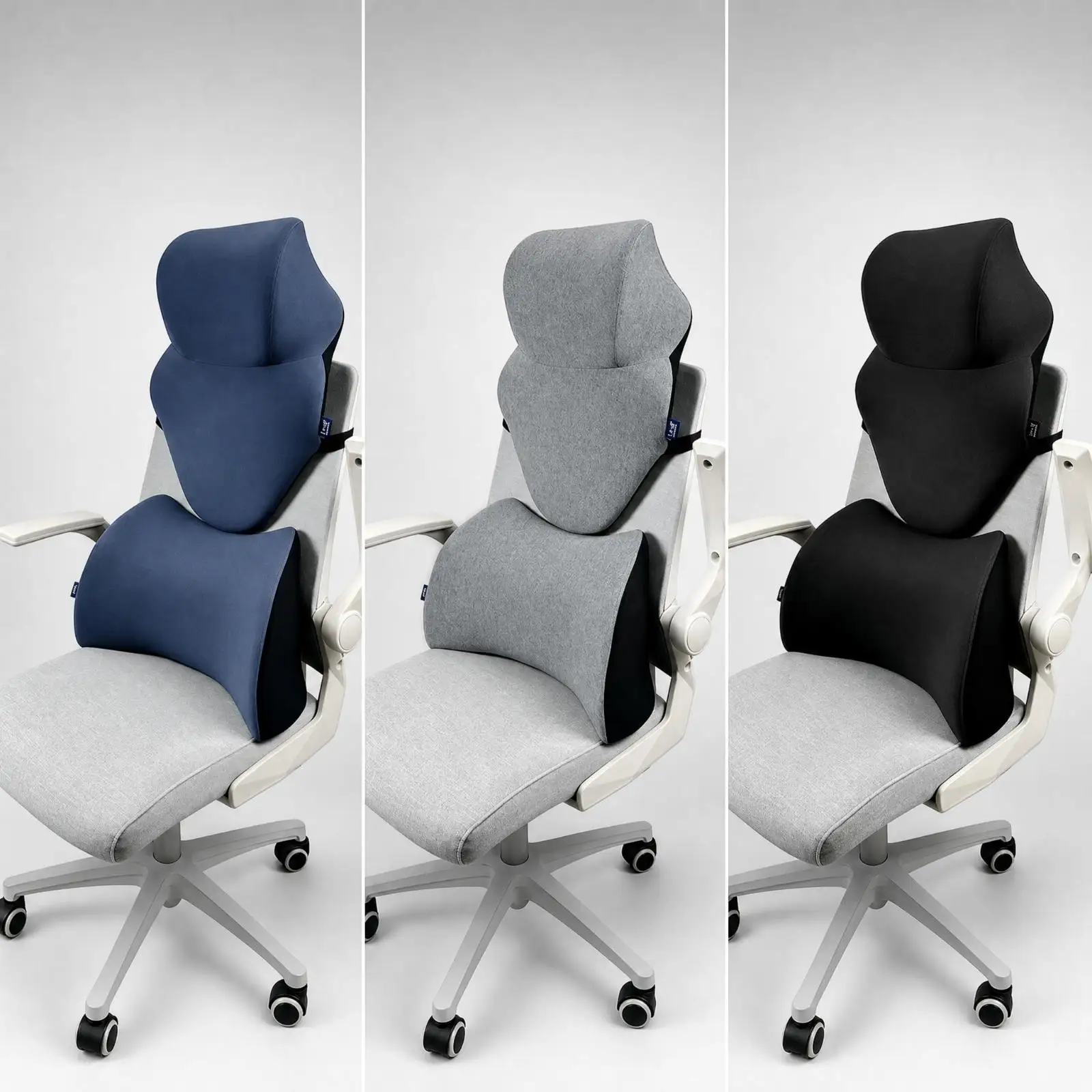 Contoured Head and Back Support Cushion Supportive Office Chair Back Support