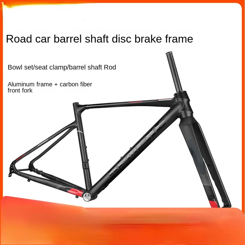 Road Bike Barrel Shaft Disc Brake Frame Full Innerline Bicycle High Strength Frame Carbon Fiber Front Fork