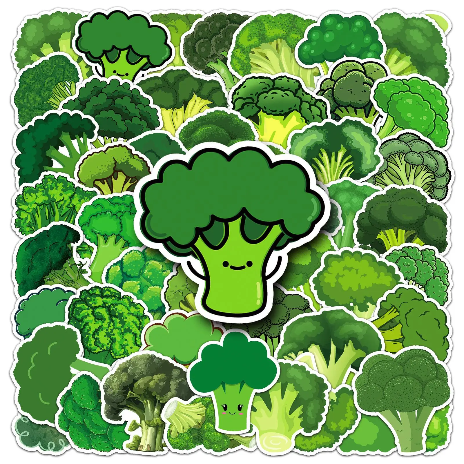 

10/50PCS Cartoon Broccoli Sticker Vegetable Cute Funny Graffiti Waterproof Decal Toy Gift for Luggage Bicycle Phone Case Diary