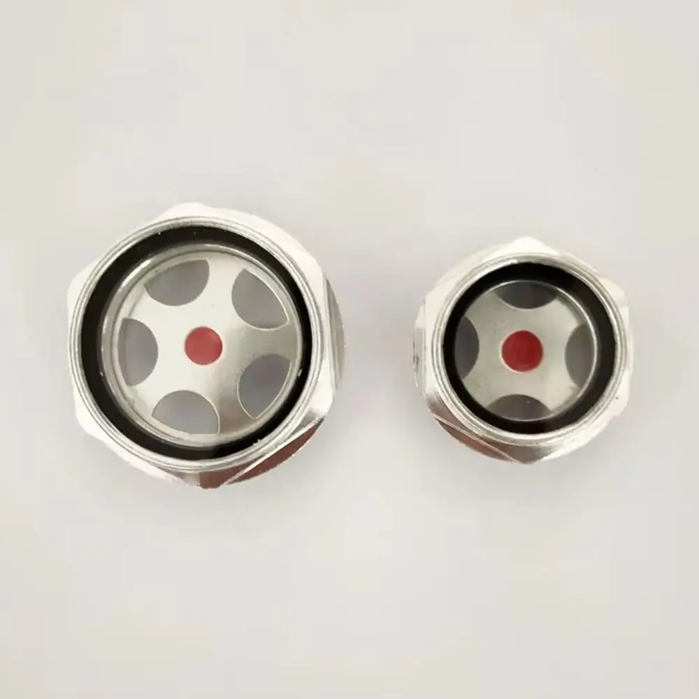 1Pcs G1/4 G3/8 G1/2 G3/4 Oil Sight Window Male Thread Aluminum Oil Level Sight Glass G1 G1-1/4 G1-1/2 BSP NPT Tempered Glass