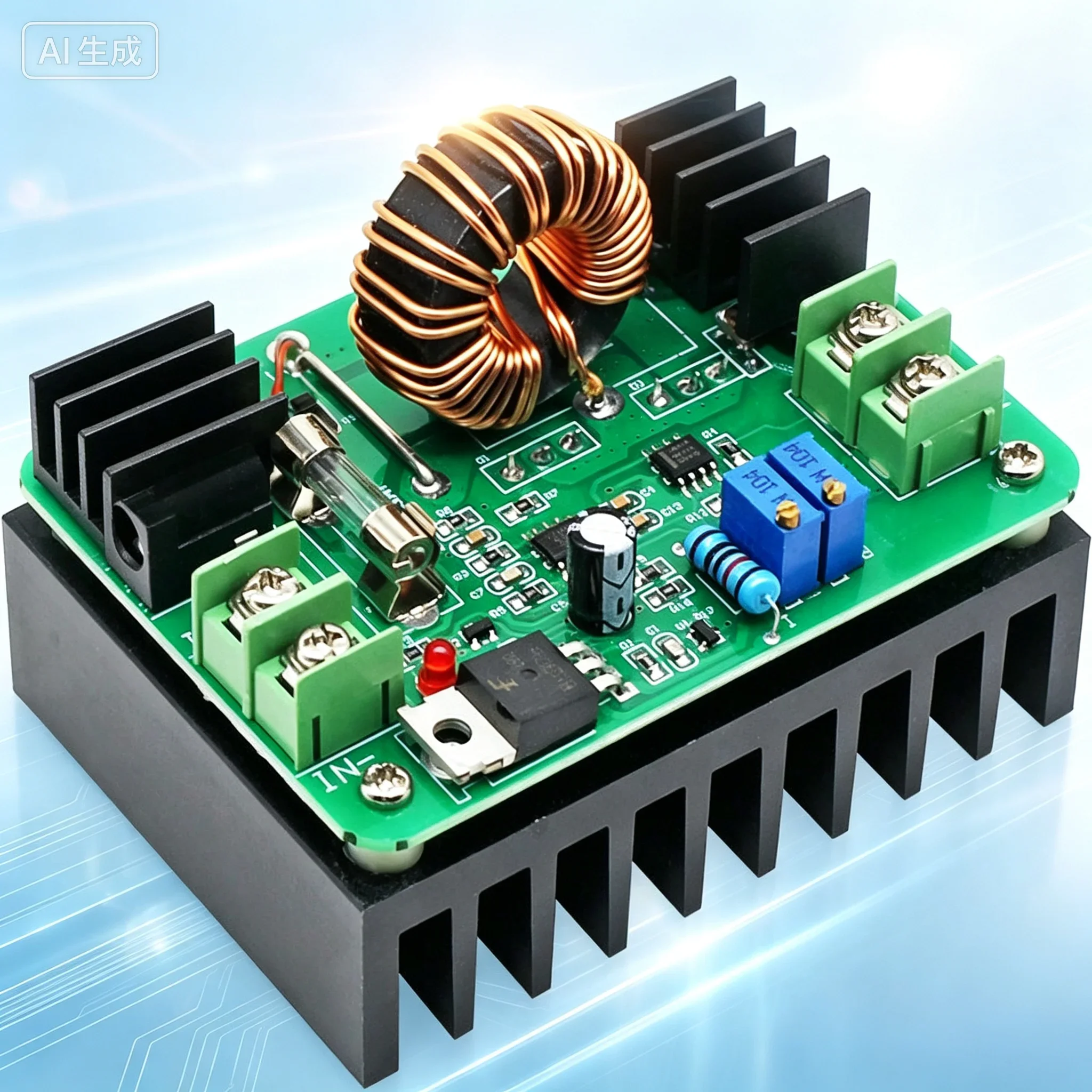 High Power DC-DC Boost Constant Current Module for 600W Solar Notebook Power Supply Board, 12-80V Adjustable Output