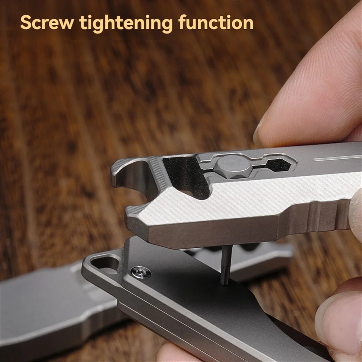 A002 Titanium Alloy Pry Bar Multifunctional Crowbar Outdoor Portable Bottle Opener with Hidden Screwdriver Adjustable Wrench