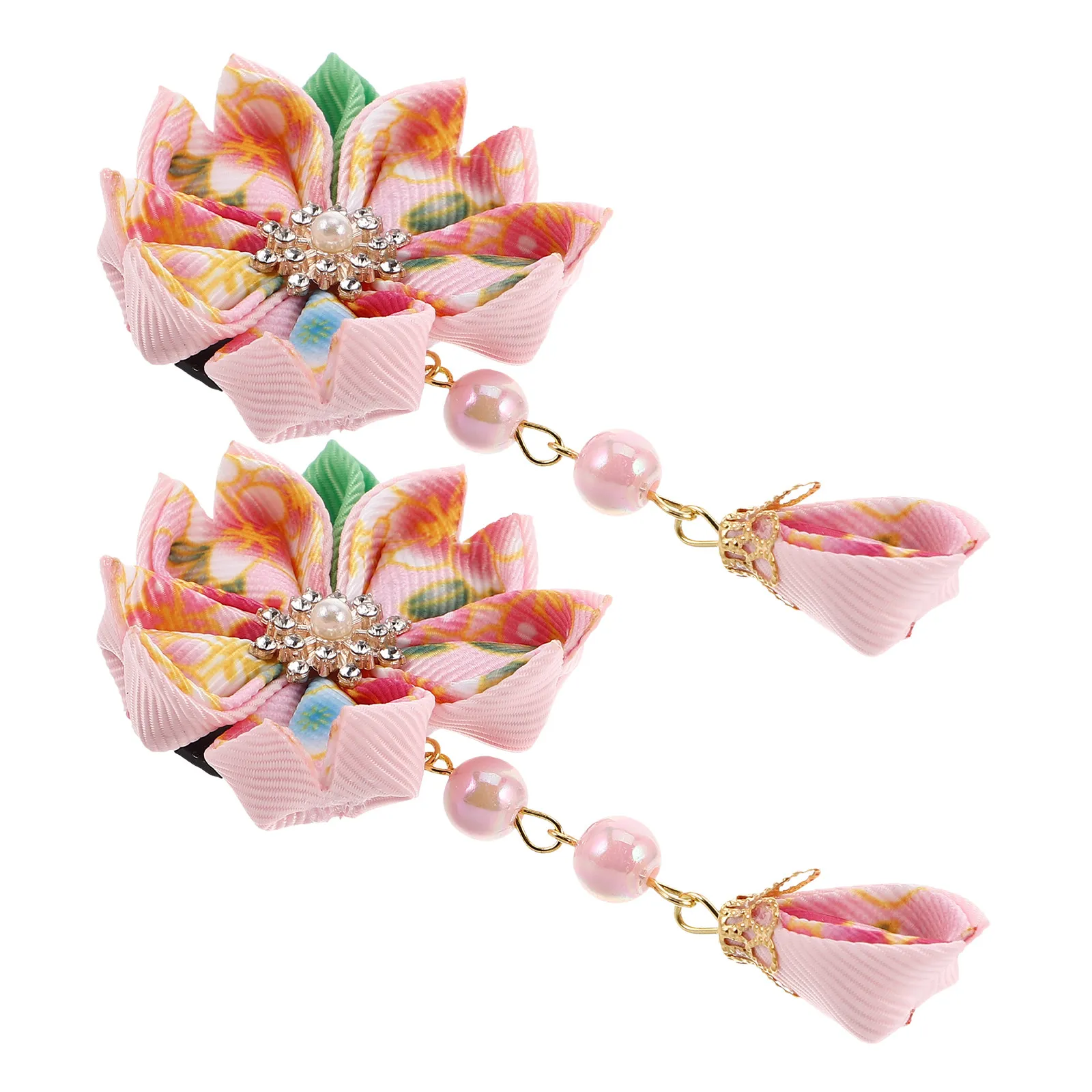 

2 шт. заколки-кимоно с цветами и кисточками, в японском стиле, для девочек, винтажные аксессуары для волос в древнекитайском стиле