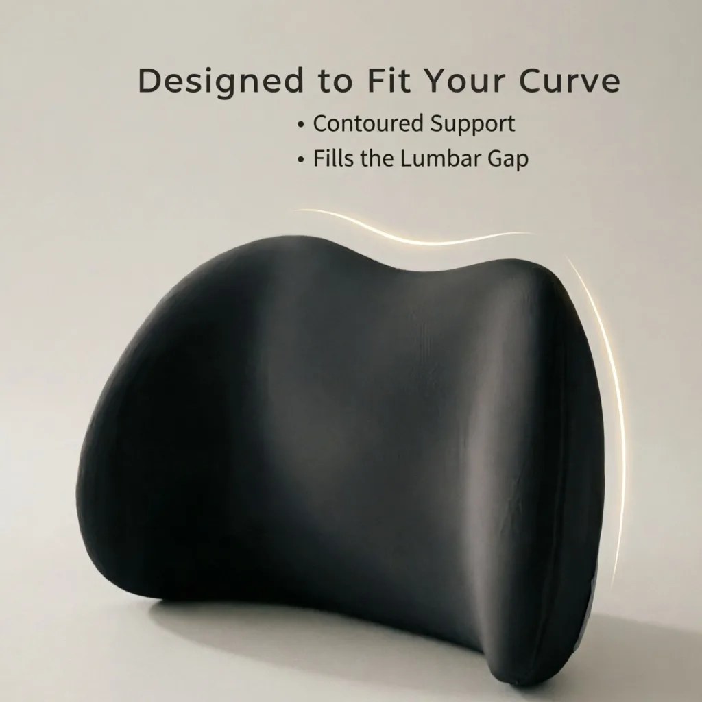 Ergonomic Waist Pillow Lumbar Support, Sleep Cushion Bed Back Pillow, Lower Back Pain Relief Spine, Pad Soft Sleeping Waist Rest