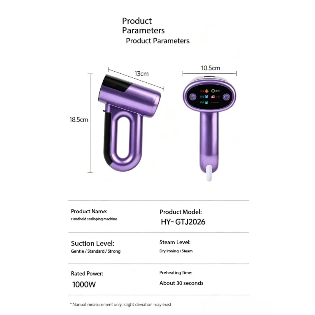 Handheld Garment Steamer Portable Steam Iron Vacuum Absorption Flat Ironing Clothes Household Wrinkle Remover Device