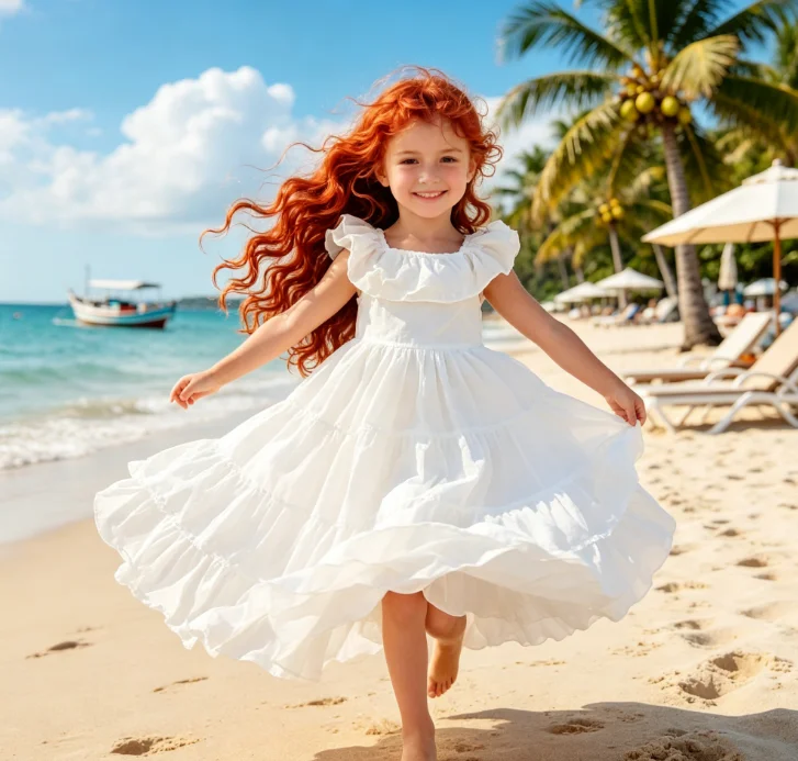 

2026 Spring Summer Girls' Cotton Sleeveless Cake Skirt Holiday Children's Dress Fashion and Beautiful Long Dress