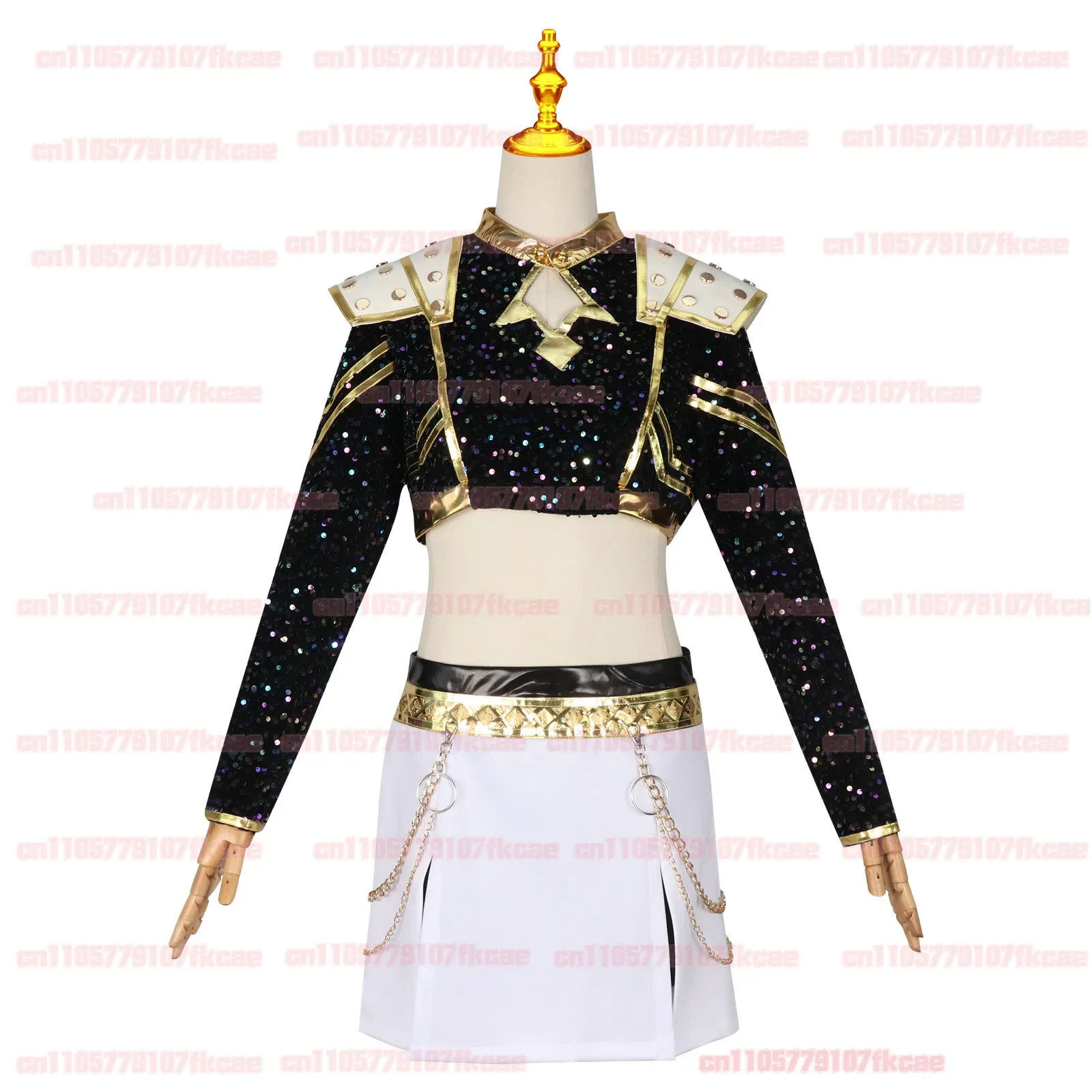 ชุดคอสเพลย์ Rumi KPop Demon Hunters สำหรับฮาโลวีน - ชุดเสื้อกั๊กสีดำ กางเกงขาสั้น สำหรับการแสดงบนเวทีของสาวอนิเมะ ปรับแต่งได้