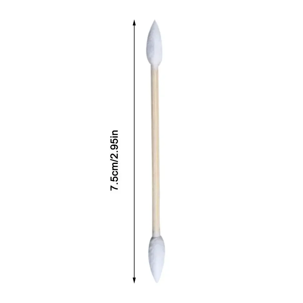 Bastoncini di cotone a doppia punta in cotone naturale Punte a doppia precisione Tamponi di cotone usa e getta Pulizia delle aree strette Strumento per la pulizia