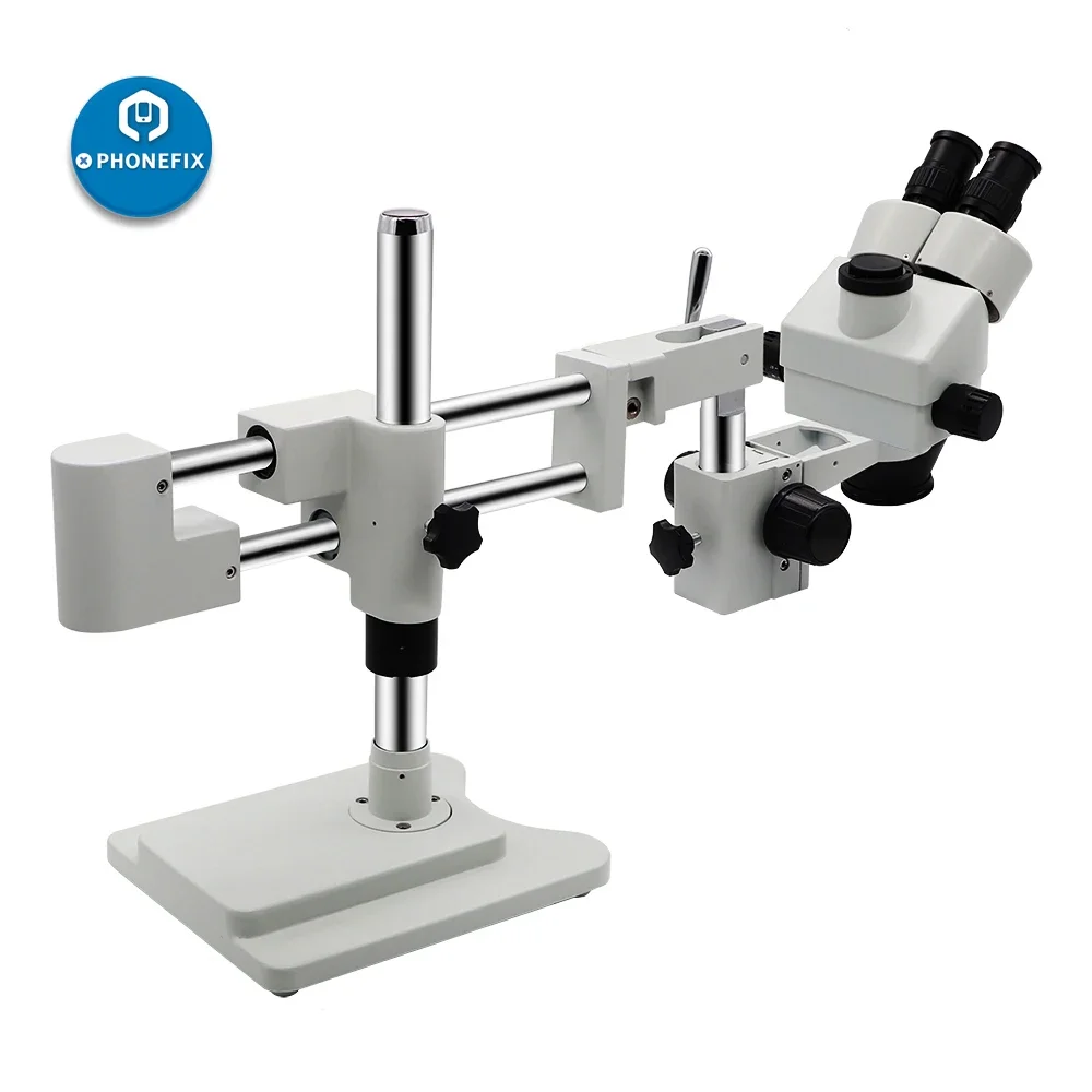 Dual Arm Boom Stand Articulating Clamp Holder Bracket 76mm Microscope Pillar Clamp Adjustable Direction Arm Stereo Microscopio