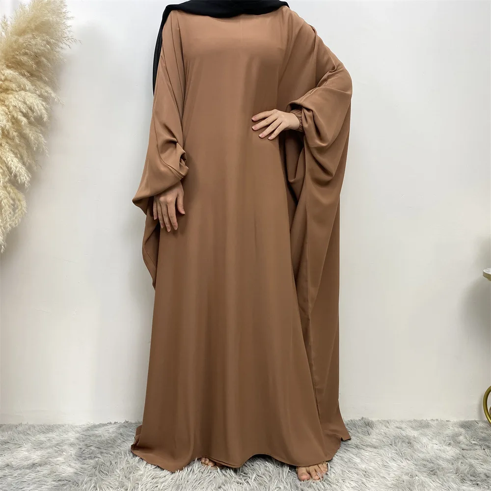 

Modest Women Muslim Ramadan Eid Abaya Prayer Batwing Sleeve Maxi Dress Turkey Arab Khimar Kaftan Dubai Islam Clothes Gown Robes