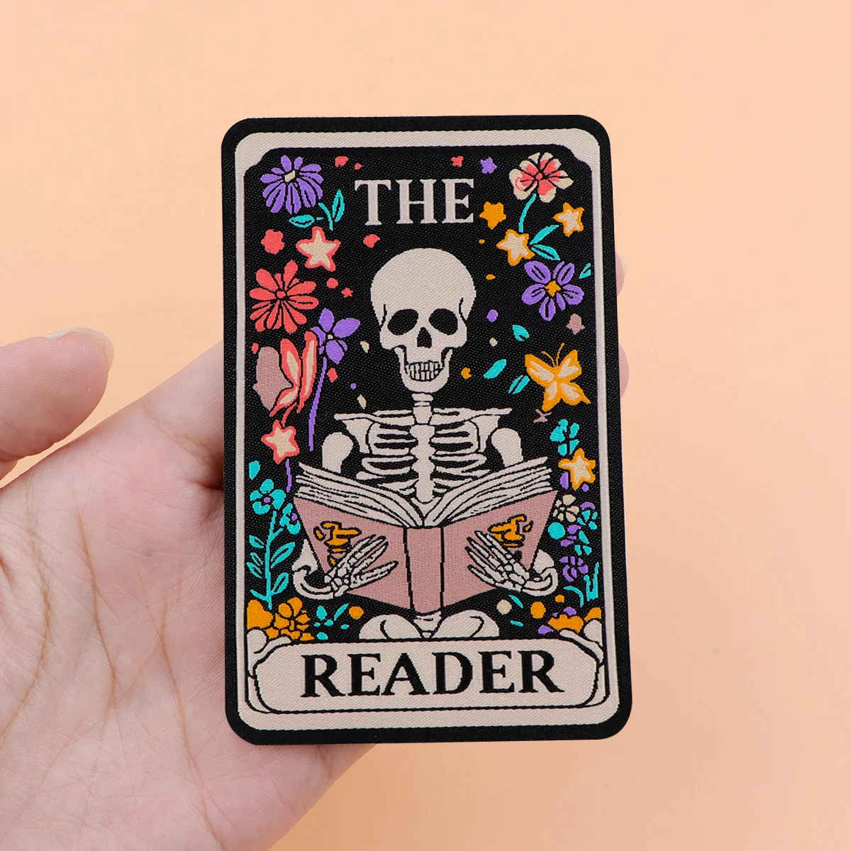 

Skeleton Divination Tarot Cards Embroidered Patch Patches for Clothing Fashion DIY Patch Jackets Sew Stickers Halloween Gifts