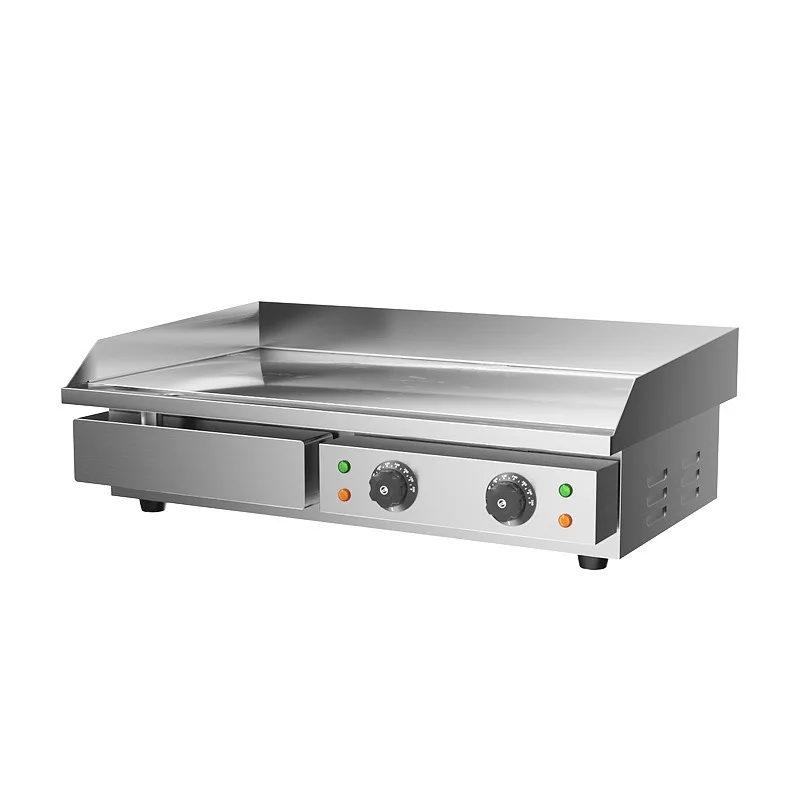Commercial extended large electric griddle for squid cold noodle hand grab pancake fried rice street food cooking machine