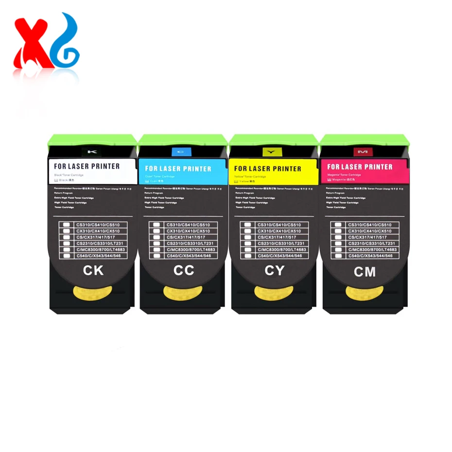 Compatible Toner Cartridge For Lexmark CS310n CS310dn CS410n CS410dn CS410dnt CS510de CS510dte CS310 CS410 CS510 4K 3K with chip