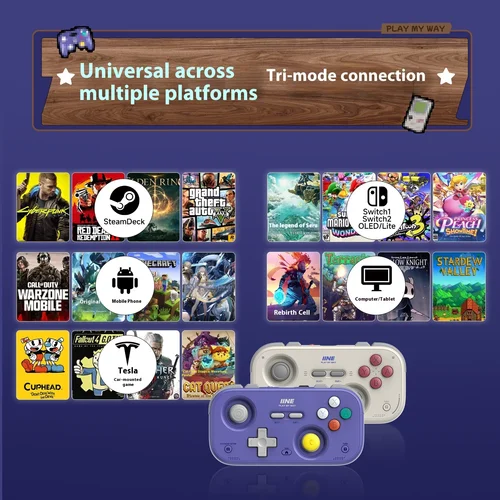 Imagen 2 del producto Controlador de juego portátil de tarjeta Retro IINE Switch2 mini mango Hall Joysticks controlador de juego 1000Hz Joystick empotrado diseñado