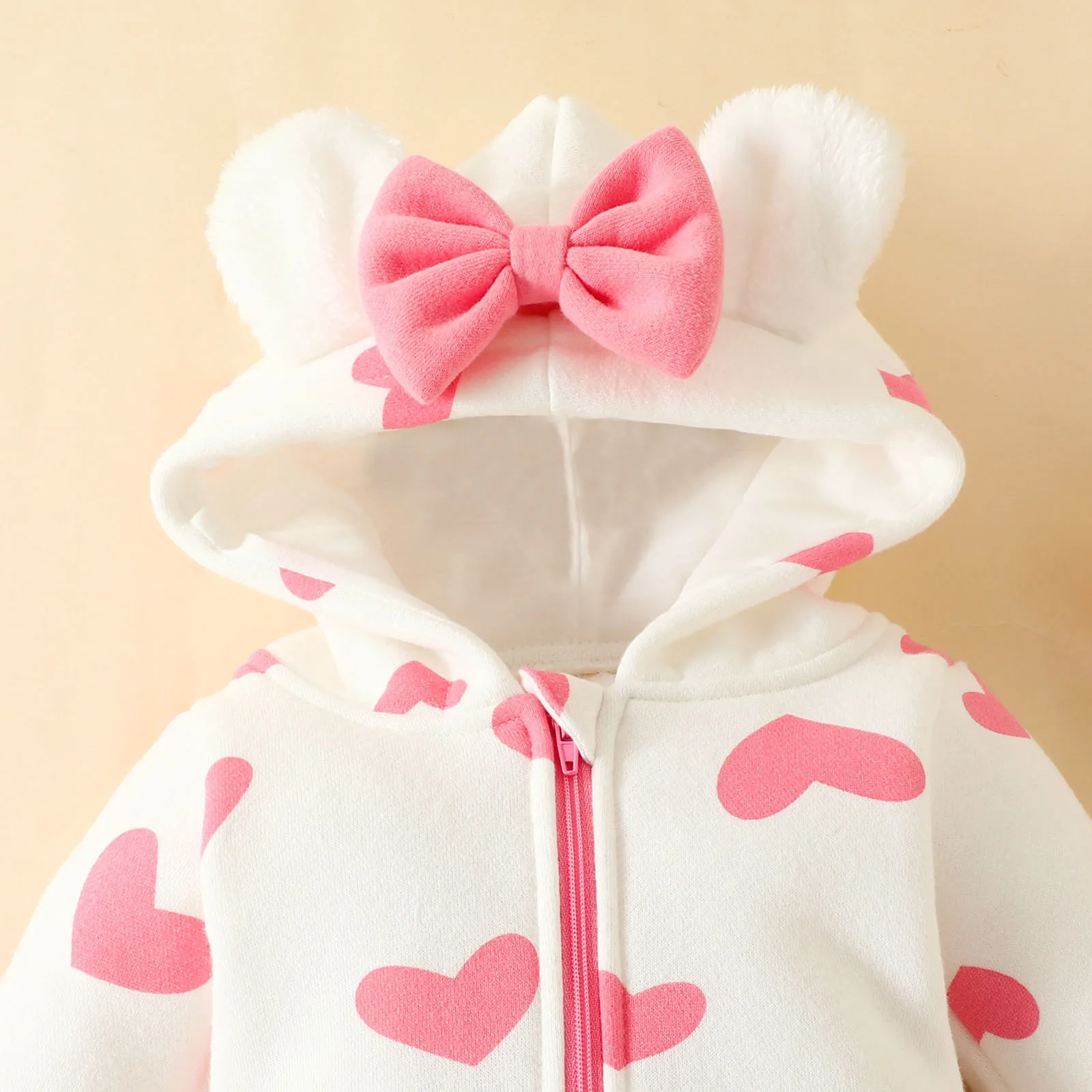 Baby Clothes Girls Cute Hooded Rompers Newborn Thick Warm Romper Spring and Autumn Infant Jumpsuits Clothes 0 to 9 Months