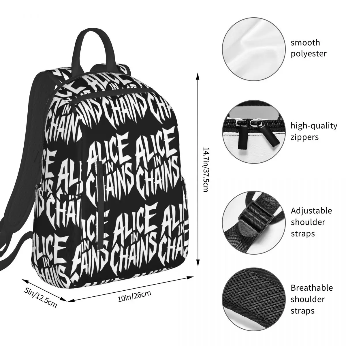 Alice In Chains Rooster Dirt Layne Staley Rock Backpack BookBag Children School Bag Laptop Shoulder Bags for Men Women