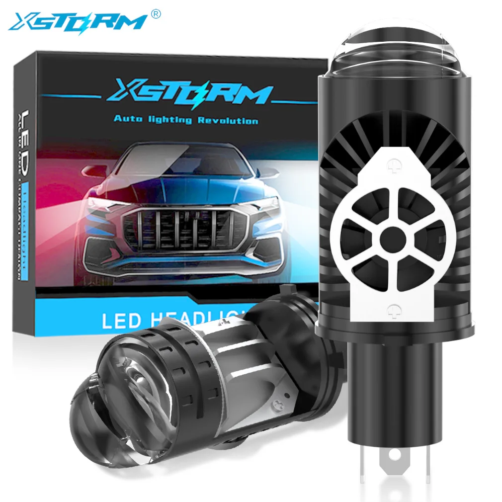 

XSTORM H4 Светодиодная линза для проектора Canbus 100W 20000LM H4 Светодиодная фара для автомобиля с двойным освещением дальнего/ближнего света с линзой