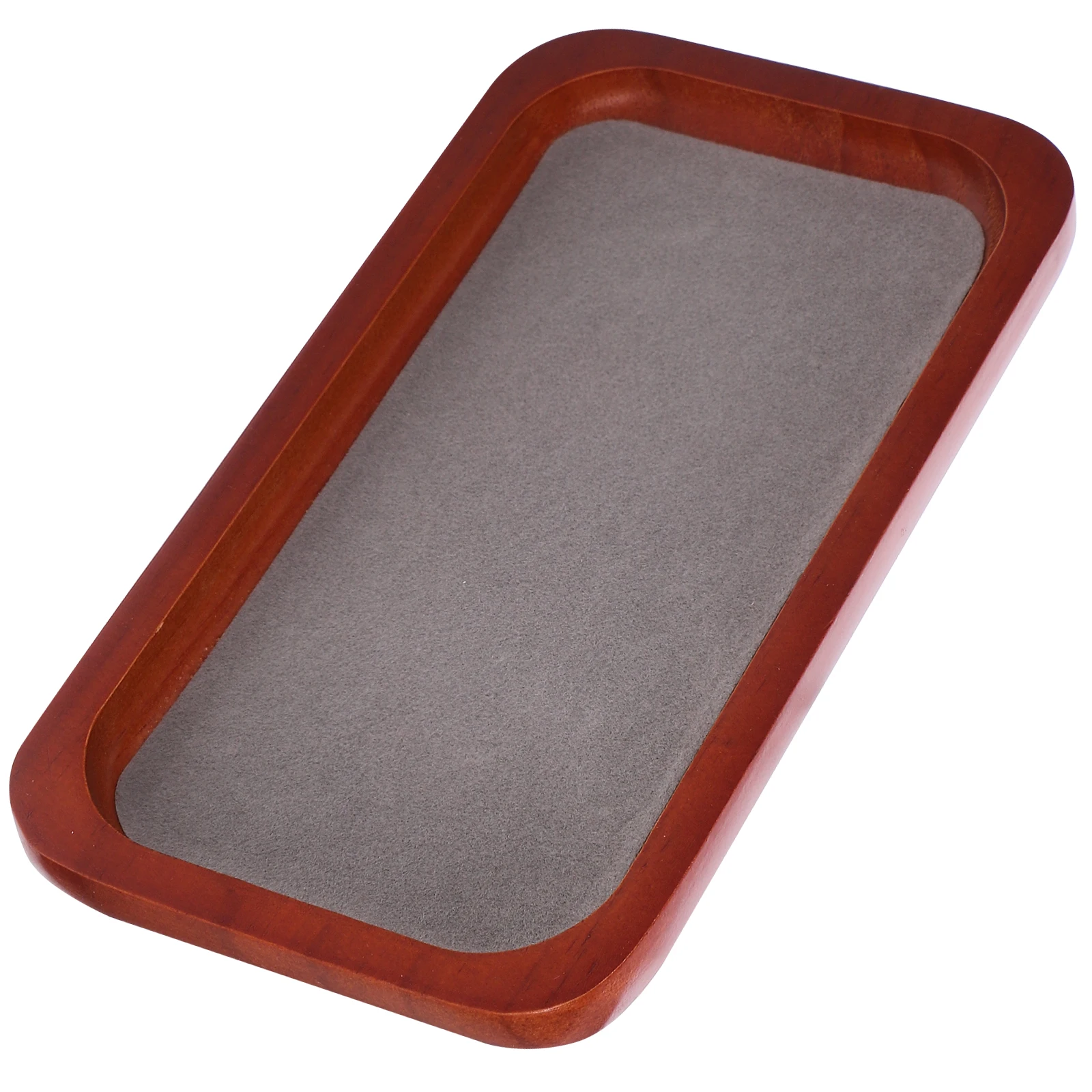 

Wooden Jewelry Tray 14cm Grey Vintage Display ganizer for Earrings Necklaces Bracelets Storage Box Home Decor Container