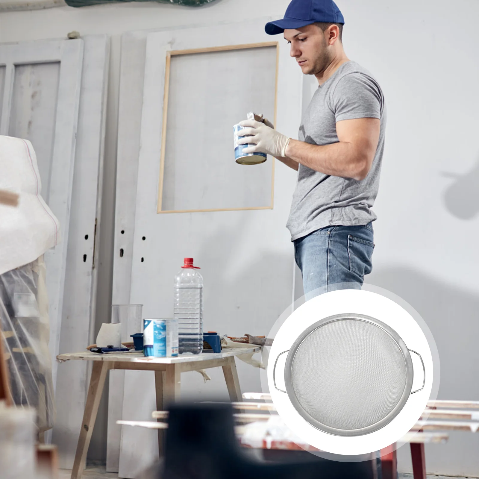 

Stainless Steel Paint Strainer Reusable Paint Filter For Oil Paint Emulsion Mesh Paint Strainer Strainers for Filter Oil