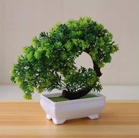 Lifelike Simulation Bonsai Tree Artificial Green Plant Potted Indoor Home Office Desk Decoration Low Maintenance Plastic Craft