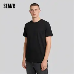 Semir 2024 Short-Sleeved T-Shirt Men Spring New Pure Cotton Bottoming Shirt Simple Commuting Casual Top Solid Color Round Neck