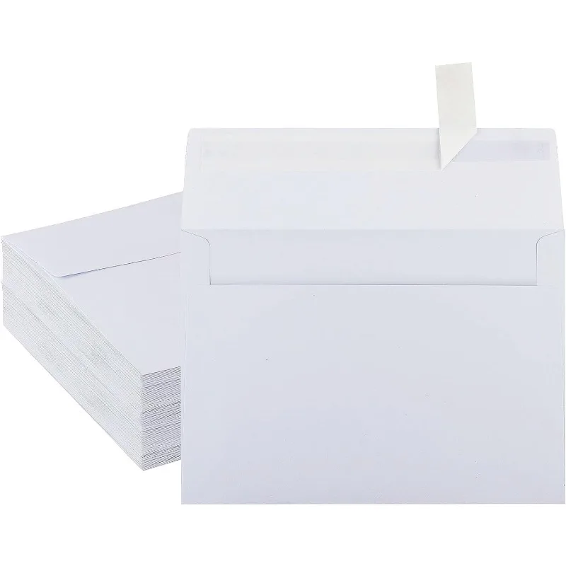 

50 Pack White 5 x 7 Inch A7 , Card Invitation Postcard Envelopes