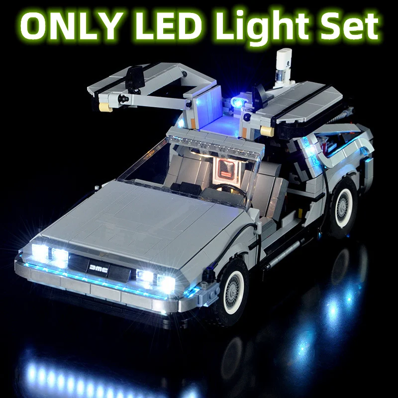 Năm 2022 Còn Hàng RC LED Bộ Cho DeLorean DMC-12 Trở Lại Tương Lai Thời Gian Máy Tương Thích Với 10300 Tòa Nhà khối Đồ Chơi