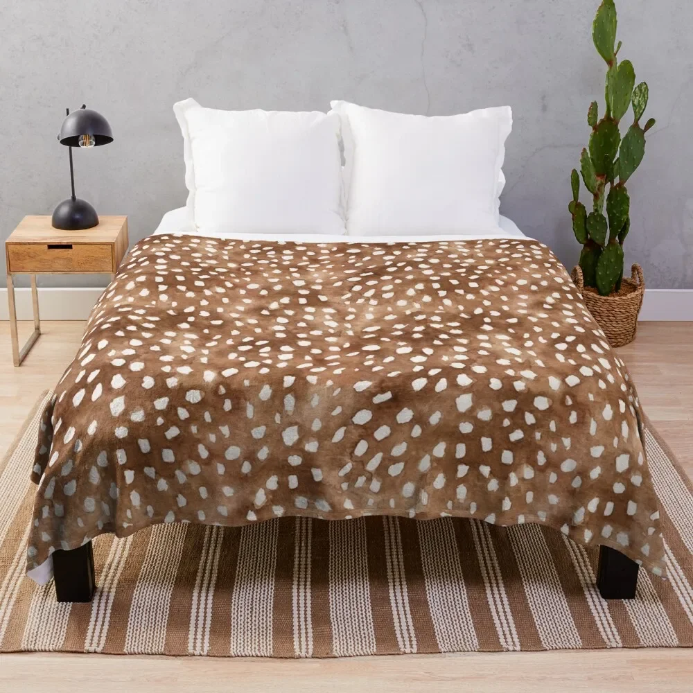 

Boho Woodland Watercolor Deer Spots Throw Blanket Thin Luxury Brand Blankets
