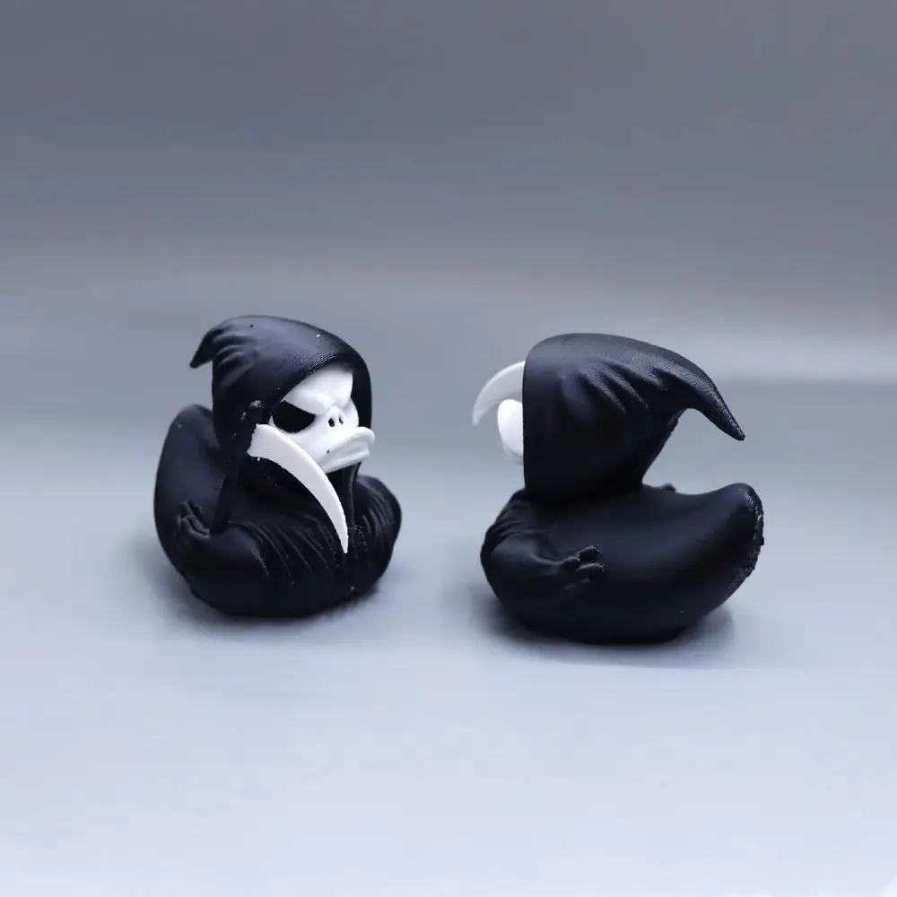 3D Printed Halloween Duck Anime Figure Handicraft Model Spooky Halloween Duck Figurine Ornament PLA Grim Reaper Duck Ornament
