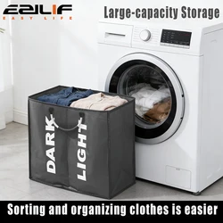 Handheld Aluminum Ring Dirty Clothes Basket Foldable Portable Multi-purpose Storage Bag Large Capacity Laundry Basket
