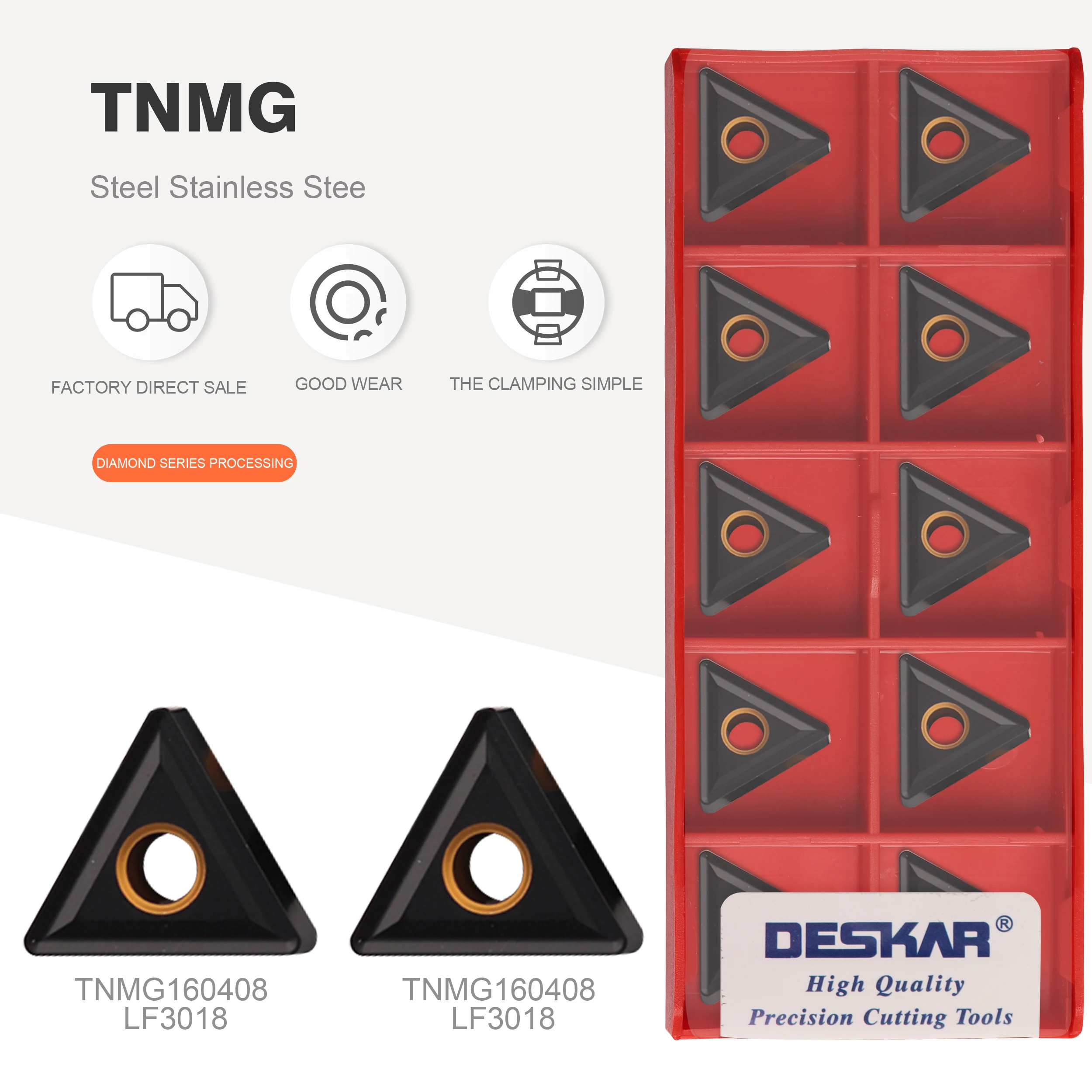 TNMG160404 TNMG160408 TNMG160412 LF3018 DESKAR original turning tool carbide insert for turning cast iron