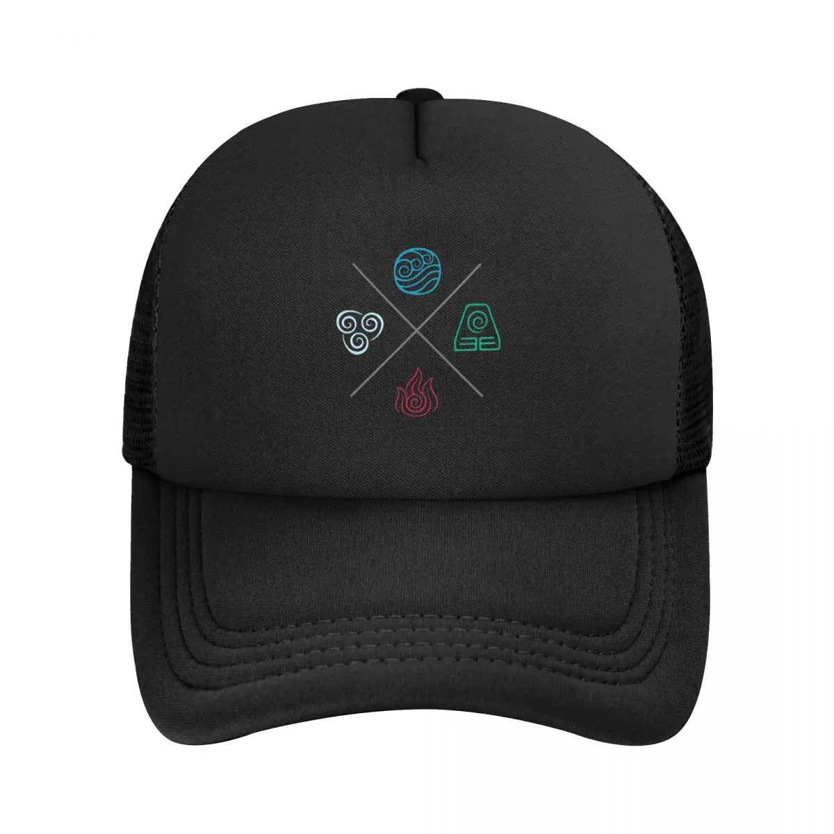 Avatar The Last Airbender Four Elements Mesh Baseball Caps Snapback Baseball Hats Casual Casquette Outdoor For Men's And Women's