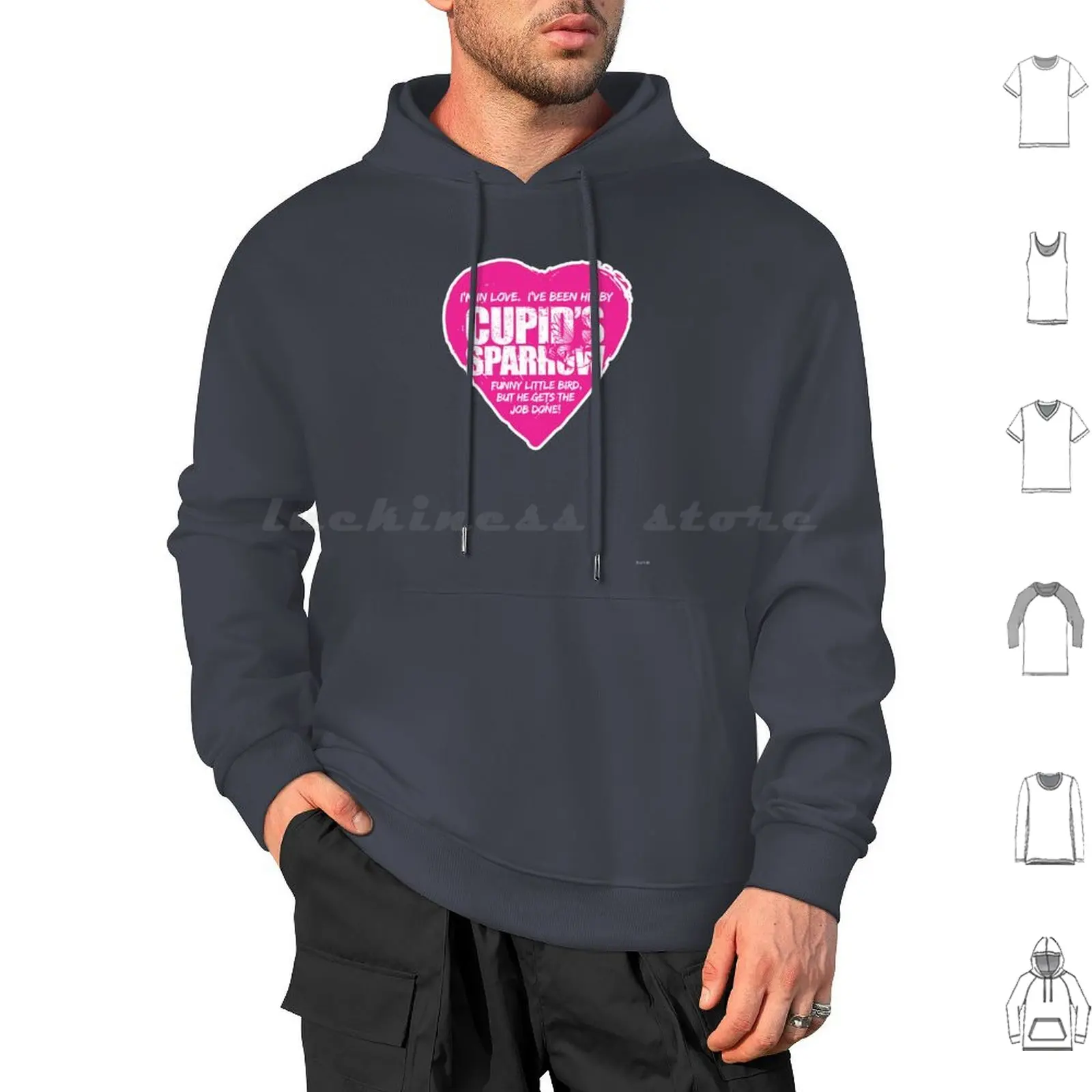 Cupids Sparrow Pink / White Series Hoodies Long Sleeve The Office Valentines Day Cupids Sparrow Michael The Office