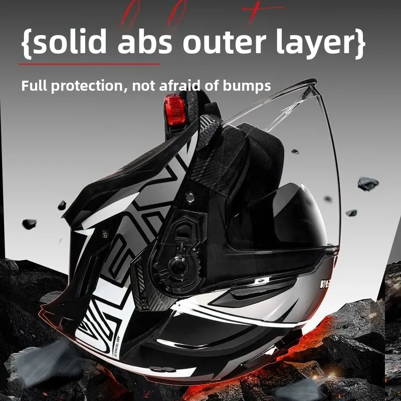 Picture 6: Electric Motorcycle Helmet Dual Visor Bluetooth Men Women 4 Seasons Scooter Safety Cap