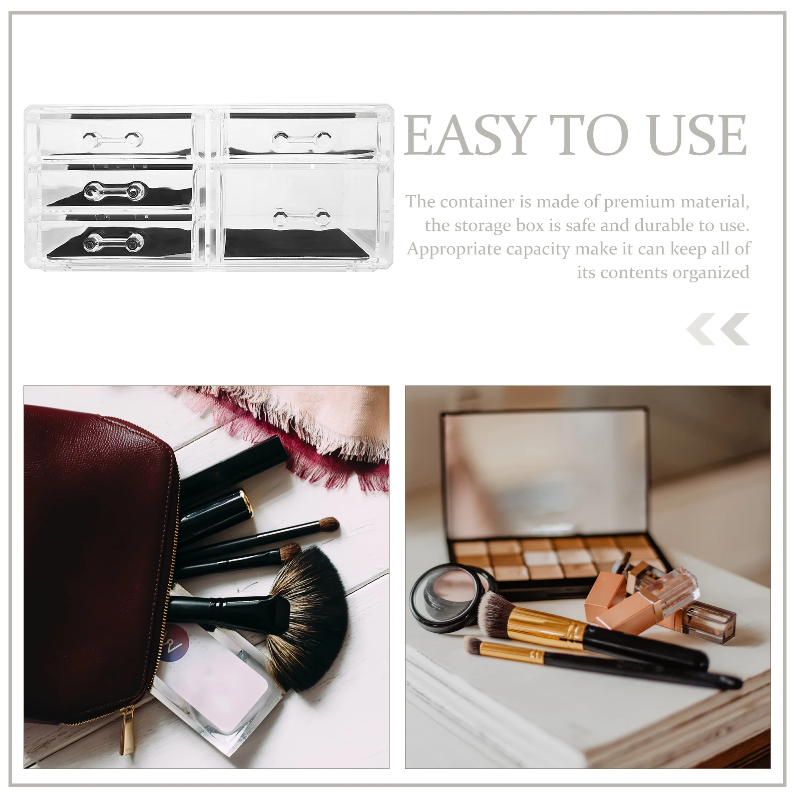 

Makeup Box Clear Bathroom Organizer Large Drawer Organizers Desktop Storage Drawers Automatic