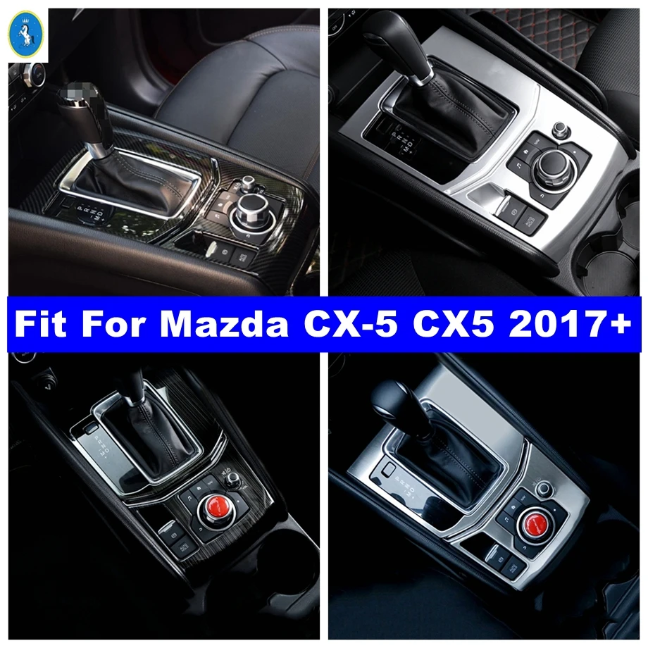 

Center Control Gear Shift Box Panel Decoration Cover Trim Fit For Mazda CX-5 CX5 2017 - 2023 Carbon Fiber Look / Matte / Silver